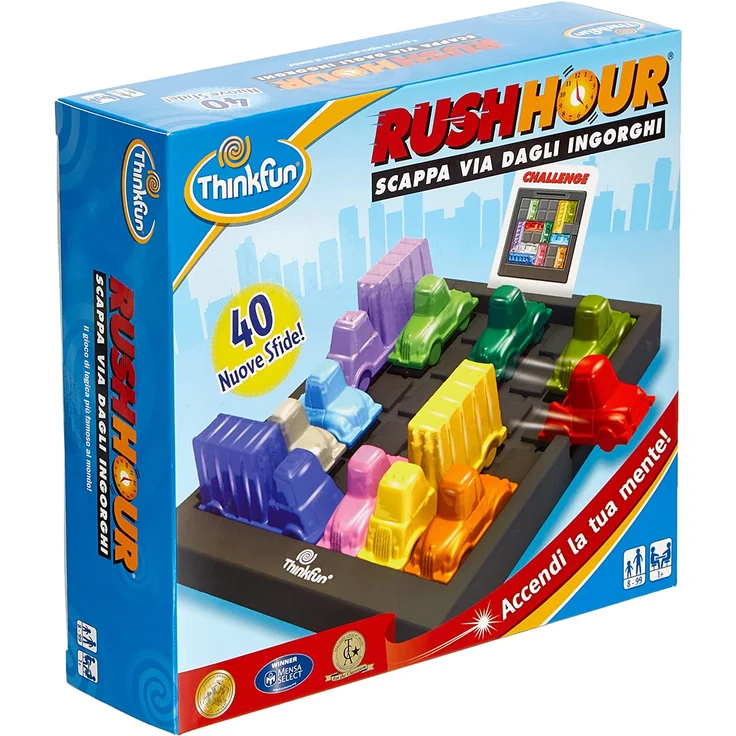 Ravensburger ThinkFun 76300 Rush Hour Logikspiel für 1 + Spieler, Alter 8 + (Italienische Version) – Bild 1