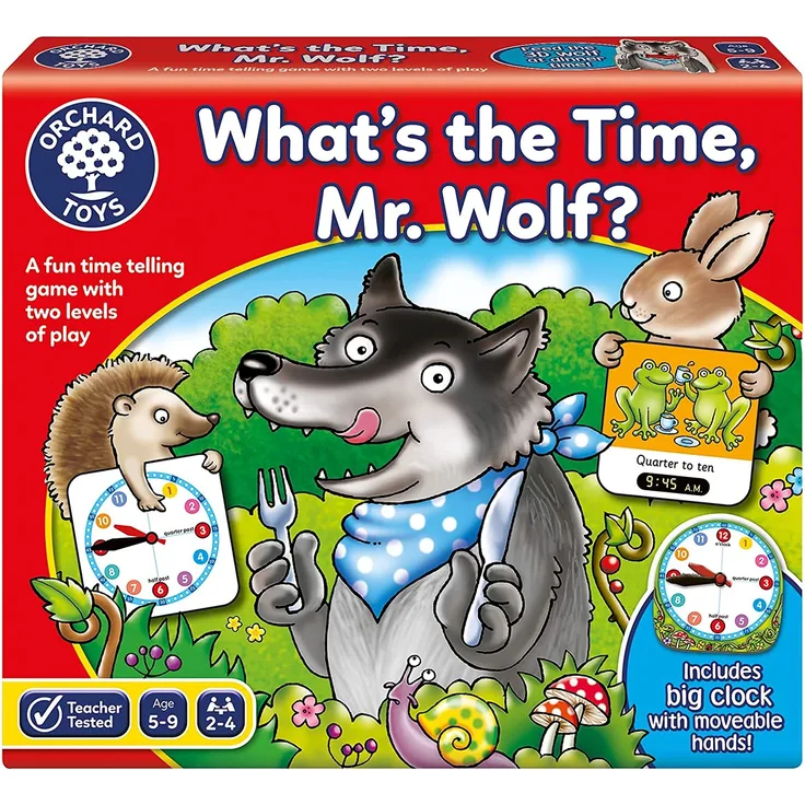 Orchard Toys Lernspiel What's The Time, Mr Wolf