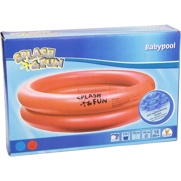 Splash & Fun Baby-Pool uni mit aufbl. Boden, Ø85cm