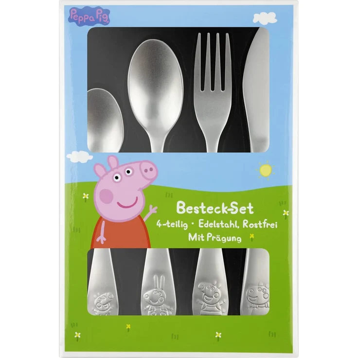 Peppa Wutz - Edelstahl Besteckset - 4 Teile – Bild 2