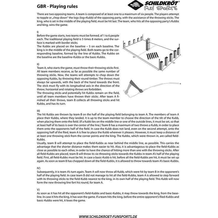 Schildkröt - Kubb Spiel, Wikingerkegeln, Pinienholz - Preisvergleich – Bild 6