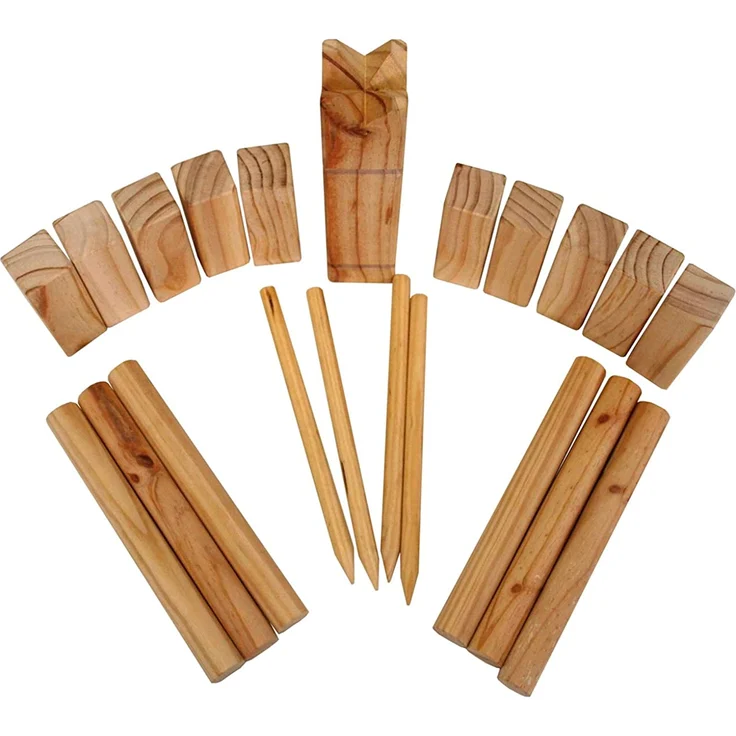 Schildkröt - Kubb Spiel, Wikingerkegeln, Pinienholz - Preisvergleich – Bild 9