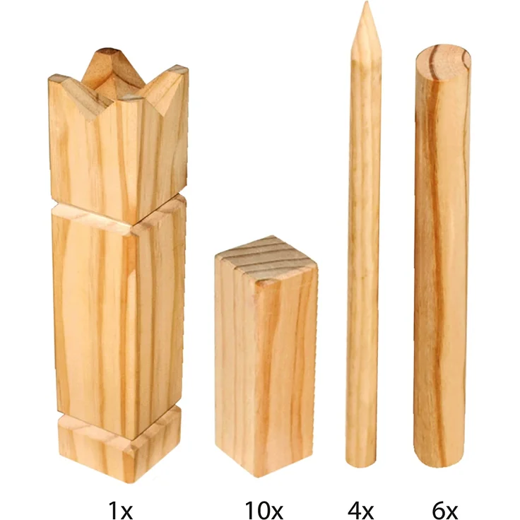 Schildkröt - Kubb Spiel, Wikingerkegeln, Pinienholz - Preisvergleich – Bild 8