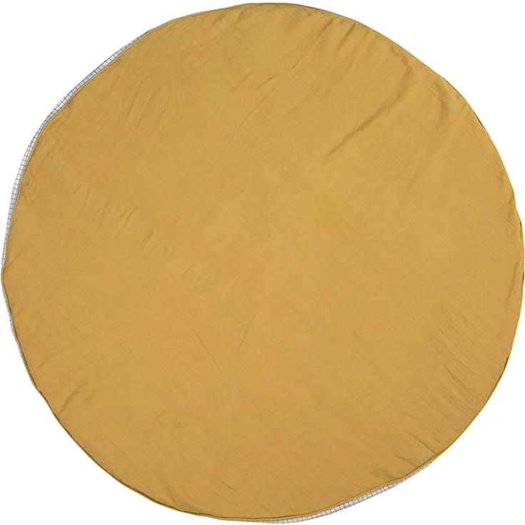 LÄSSIG Krabbel-und Spieldecke aus Muslin Bio-Baumwolle waschbar/Seat Cushion Muslin senfgelb