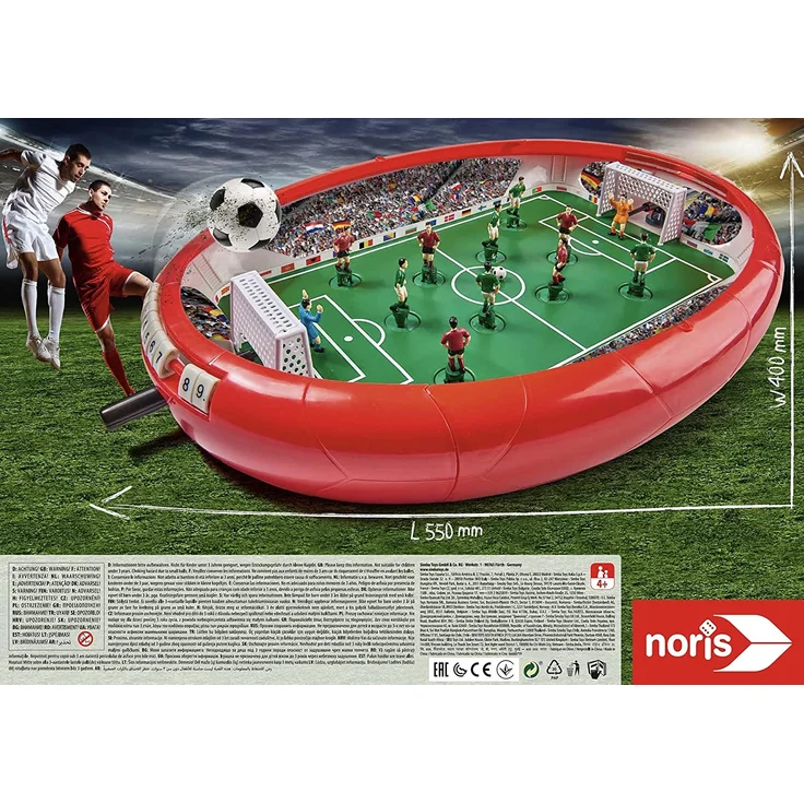 Noris 606178712 Fußball Arena, Der Tischfußball Spaß für die ganze Familie, mit Toranzeige, Gesamtgröße 55 x 41 x 8 cm, ab 4 Jahren – Bild 3