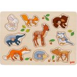 farbenfrohe Steckpuzzle mit Tieren von Goki