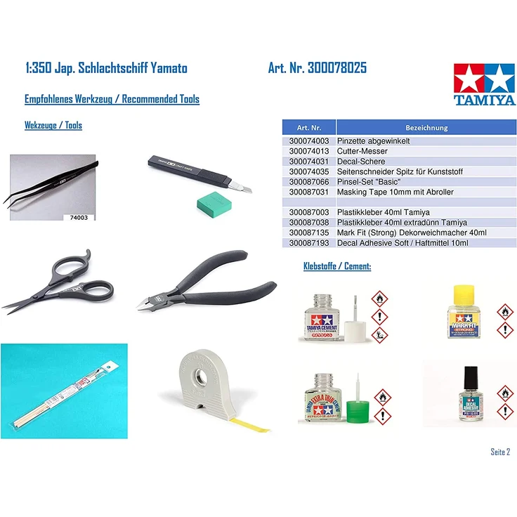 TAMIYA 78025 - WWII Yamato, Version 2005 – japanisches Super-Schlachtschiff, Maßstab 1:350, XXL Modell, Flugzeugträger, Zweiter Weltkrieg, 76cm lang – Bild 8