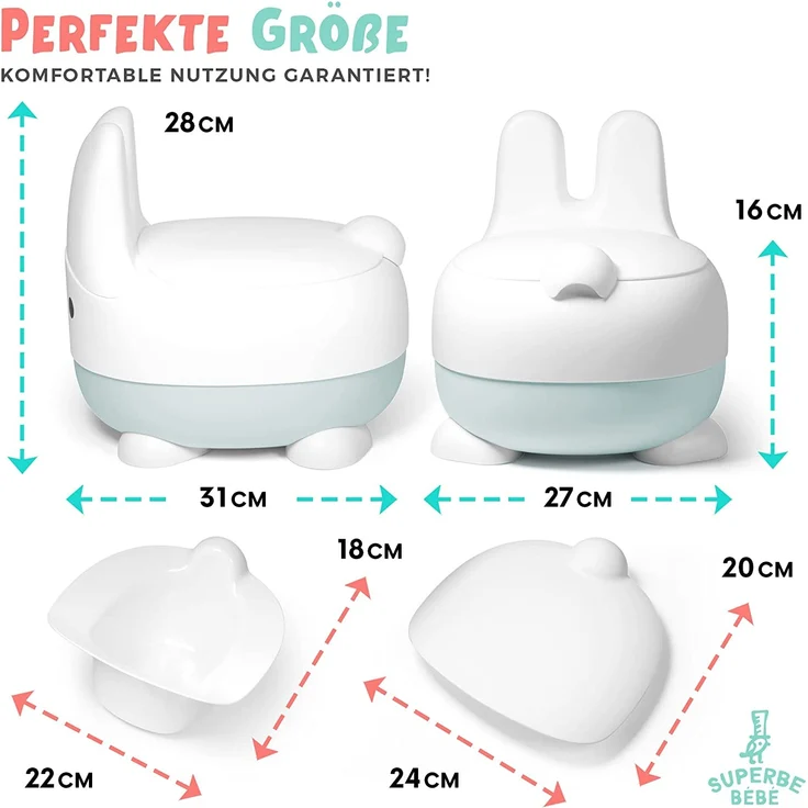 Kinder töpfchen - Lern Toilette mit Rückenlehne - Babytoilette - Baby- und Kindertoilette - Bequem, rutschfest, spritzwassergeschützt und geruchshemmend - Einfaches Entleeren mit abnehmbarem Topf – Bild 2