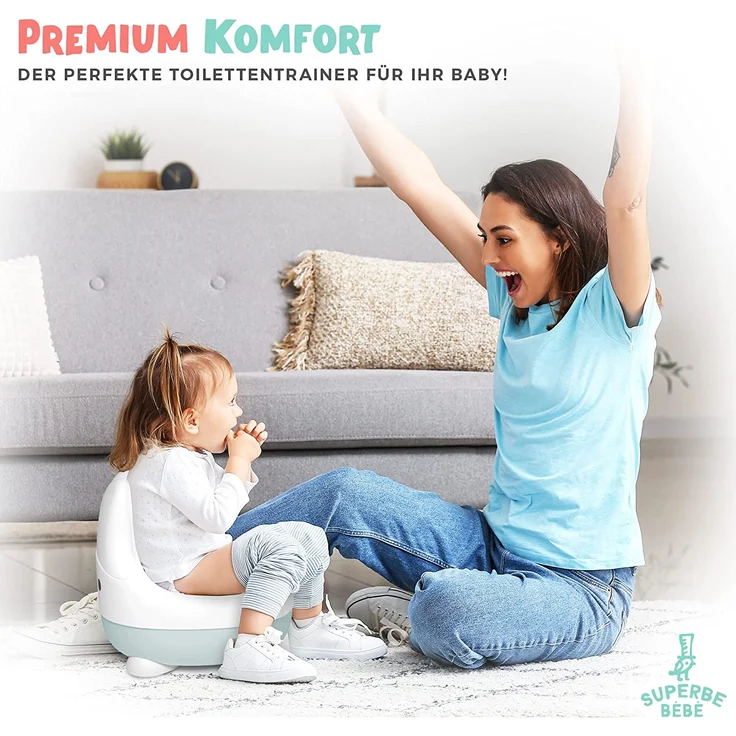 Kinder töpfchen - Lern Toilette mit Rückenlehne - Babytoilette - Baby- und Kindertoilette - Bequem, rutschfest, spritzwassergeschützt und geruchshemmend - Einfaches Entleeren mit abnehmbarem Topf – Bild 7