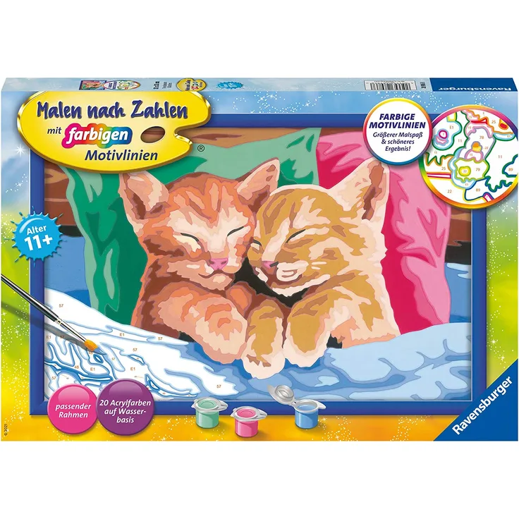 Ravensburger Malen nach Zahlen Malset Verschmuste Kätzchen