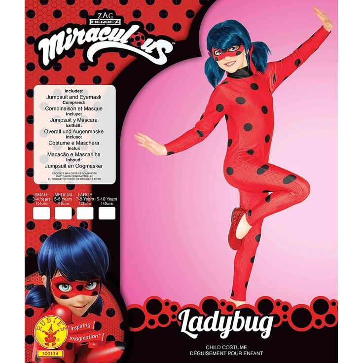 Miraculous - Kostüm für Kinder - Größe 98/104 - rot/schwarz - Preisvergleich – Bild 2