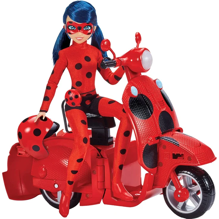 BANDAI - Miraculous Ladybug - Scooter Miraculous Switch'n go + Gelenkpuppe Ladybug Lucky Charm 26 cm - P50668 – Bild 2