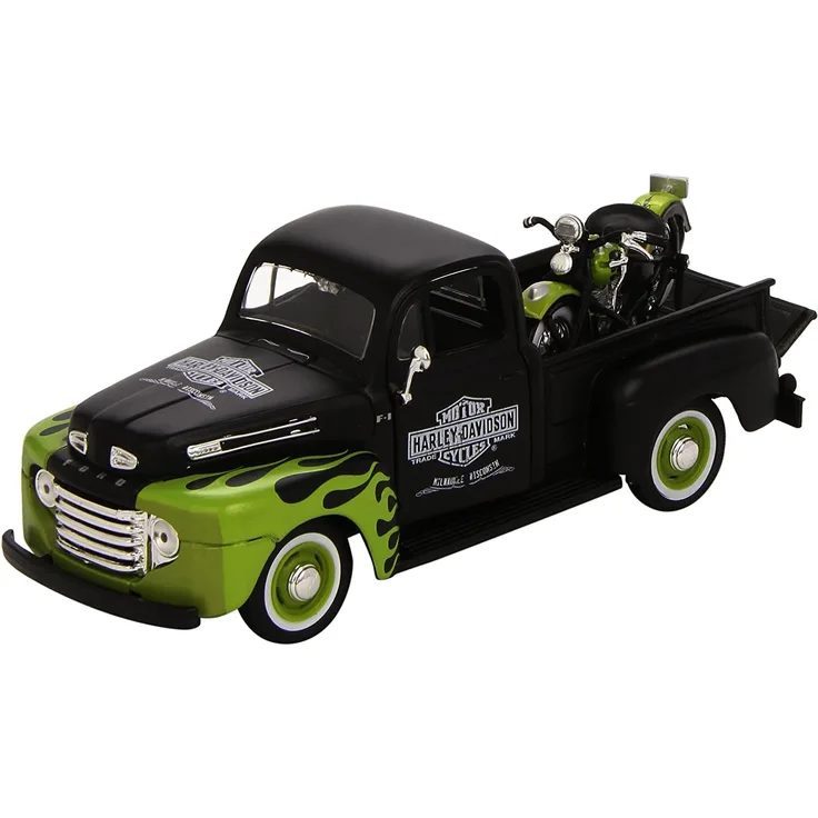 Maisto Ford Pick Up F1 ´48 und Modellmotorrad FL Panhead Harley Davidson 1:24 Modellauto