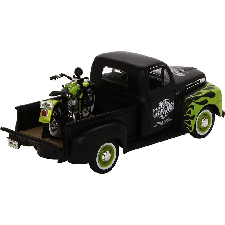 Maisto Ford Pick Up F1 ´48 und Modellmotorrad FL Panhead Harley Davidson 1:24 Modellauto – Bild 6