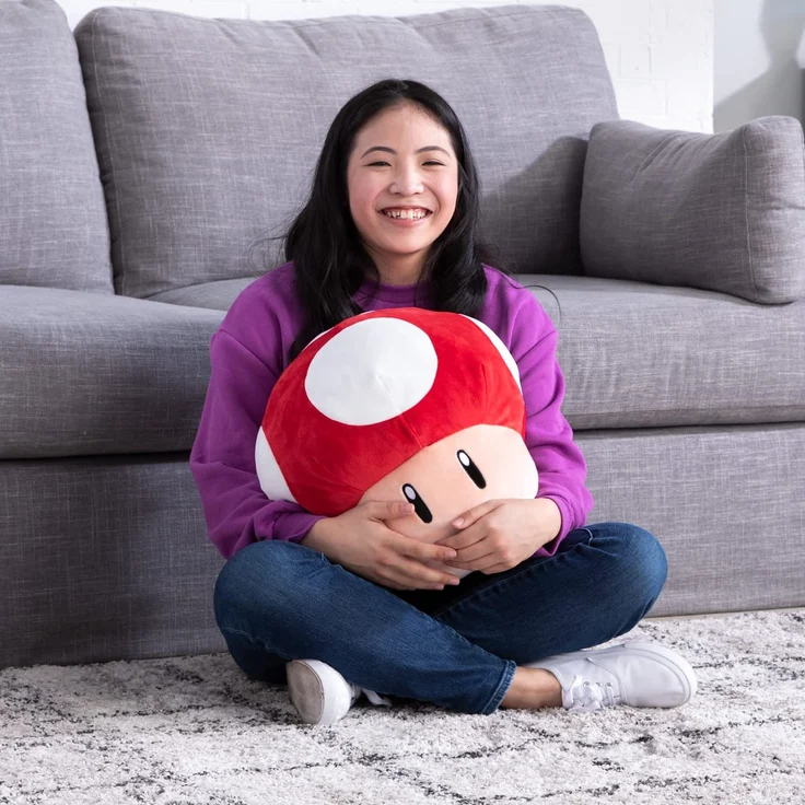 Red Mushroom Mocchi Mocchi (Large), das Nintendo Mario Kart Mocchi Mocchi Plüsch Spielzeug Kissen in 40cm Größe. Perfekt für das Kinderzimmer oder Sofa, Kinder ab 3 Jahren und Nintendo-Fans – Bild 2
