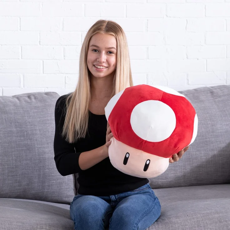 Red Mushroom Mocchi Mocchi (Large), das Nintendo Mario Kart Mocchi Mocchi Plüsch Spielzeug Kissen in 40cm Größe. Perfekt für das Kinderzimmer oder Sofa, Kinder ab 3 Jahren und Nintendo-Fans – Bild 3