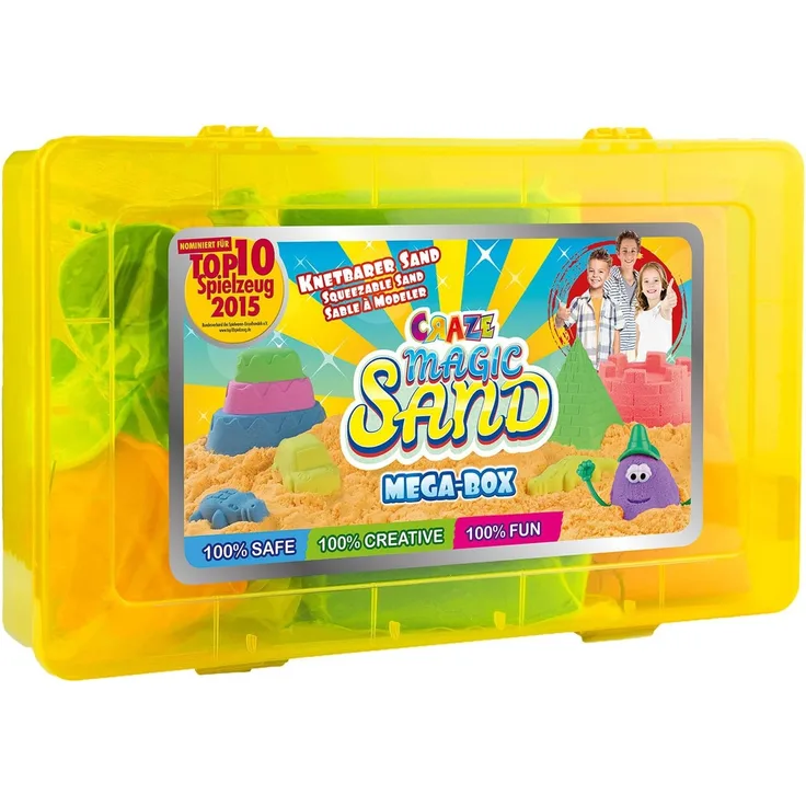 Craze Magic Sand Kinetischer Indoor Spielsand Mega-Box ca. 700G bunt Verschiedene Ausführungen 52731, Kinetic, Komplettset für Kinder