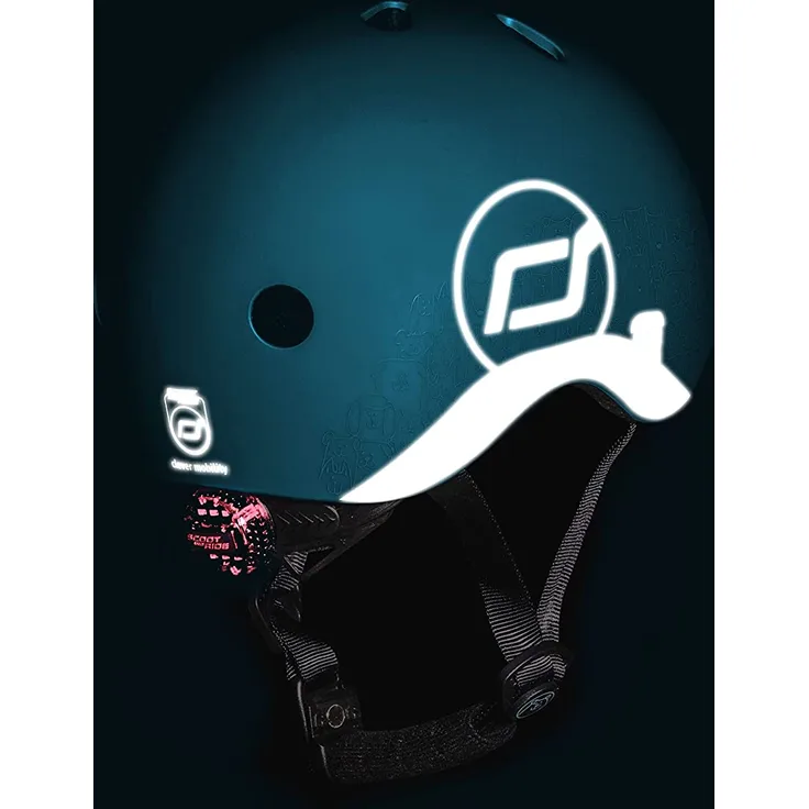 Kinder Helm, "Reflective steel" einstellbar XXS bis S, für Kinder KU von 45 bis 51 cm, Scoot and Ride