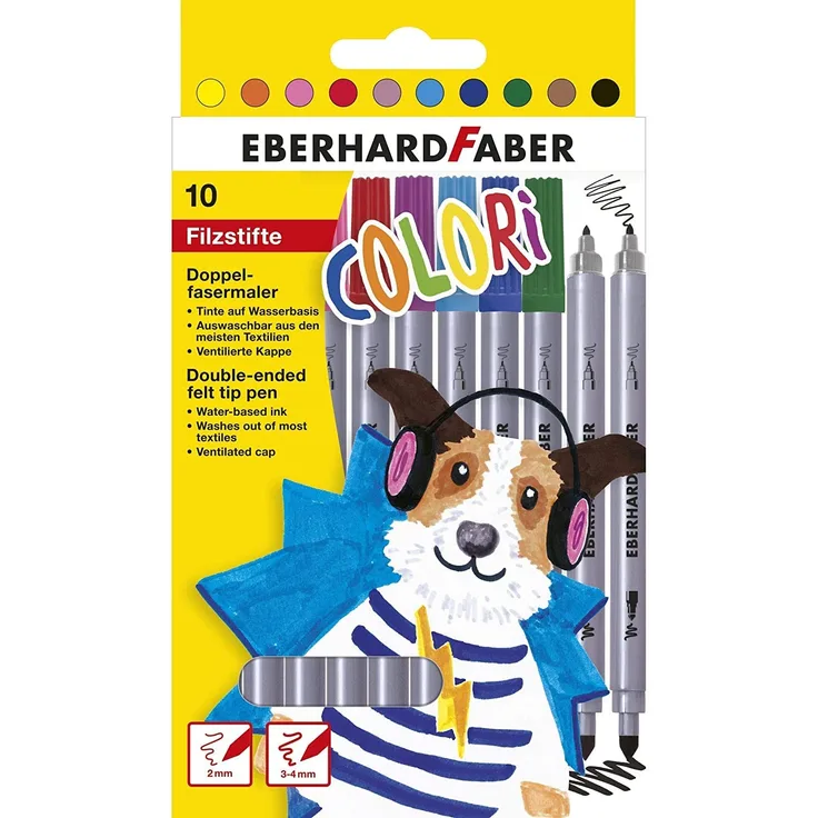 Eberhard Faber 550010 - Doppelfasermaler, 10er Kartonetui