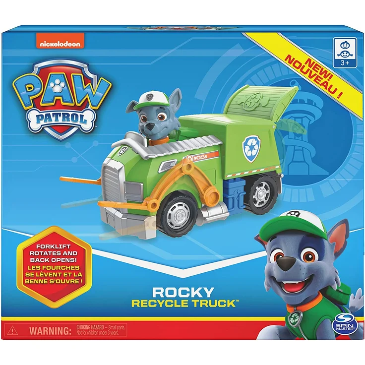 Paw Patrol 6054969 Rocky's Recycling Truck Fahrzeug mit Sammelfigur, für Kinder ab 3 Jahren, Mehrfarbig – Bild 2