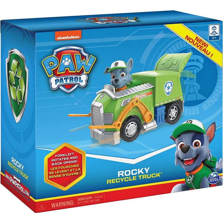 Paw Patrol 6054969 Rocky's Recycling Truck Fahrzeug mit Sammelfigur, für Kinder ab 3 Jahren, Mehrfarbig – Bild 7