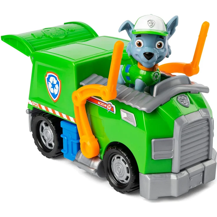 Paw Patrol 6054969 Rocky's Recycling Truck Fahrzeug mit Sammelfigur, für Kinder ab 3 Jahren, Mehrfarbig – Bild 4