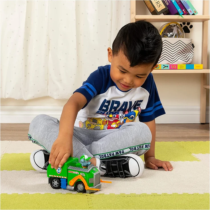 Paw Patrol 6054969 Rocky's Recycling Truck Fahrzeug mit Sammelfigur, für Kinder ab 3 Jahren, Mehrfarbig – Bild 3