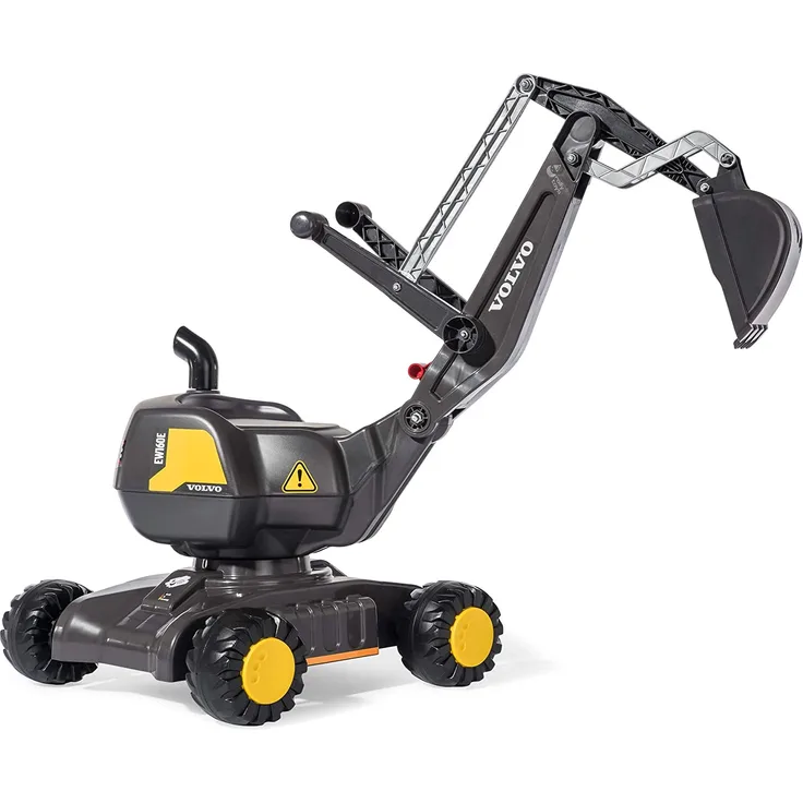 Rolly Toys rollyDigger Volvo EW160 Spielzeugbagger (für Kinder von 3-5 Jahre, Kunststoffbagger, Farbe grau/gelb) 421152