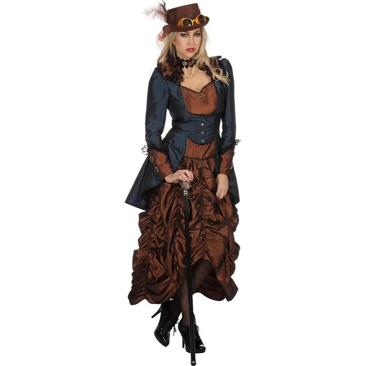 Wilbers Damen Kostüm Steampunk Kleid Karneval Fasching Gr.44