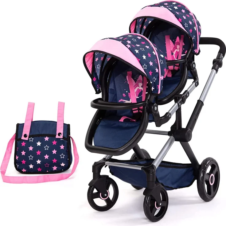 Bayer Design Zwillingswagen Xeo Twin Sterne dunkelblau – Bild 1