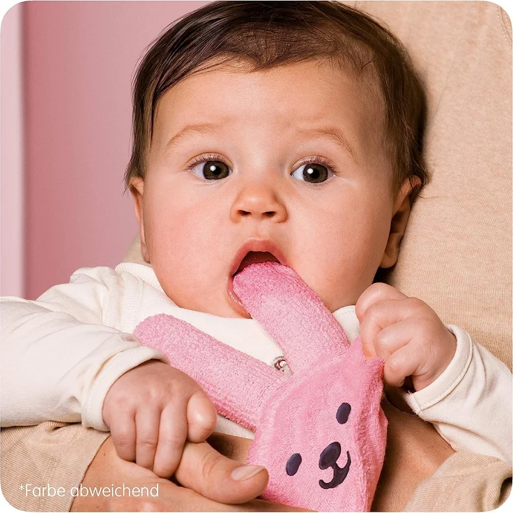 MAM Oral Care Rabbit für Baby’s erste Mundhygiene, sanfte Zahnpflege mit weichem Mikrofaser-Material, Babys an die tägliche Mundreinigung gewöhnen, ab 0+ Monate, rosa – Bild 5