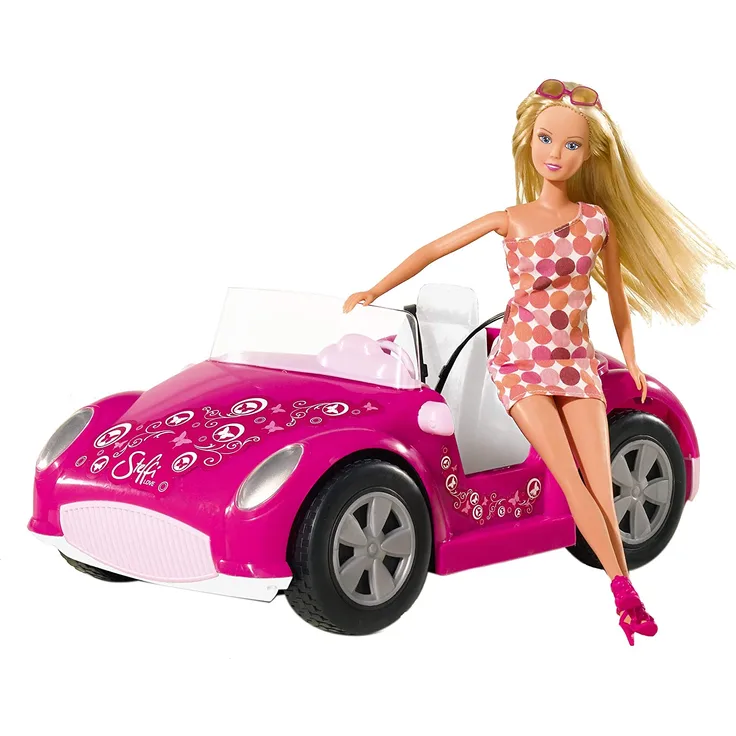 Simba 105738332 - Steffi Love Beach Car / Steffi im Sommeroutfit / mit Auto / Ankleidepuppe / 29cm, für Kinder ab 3 Jahren