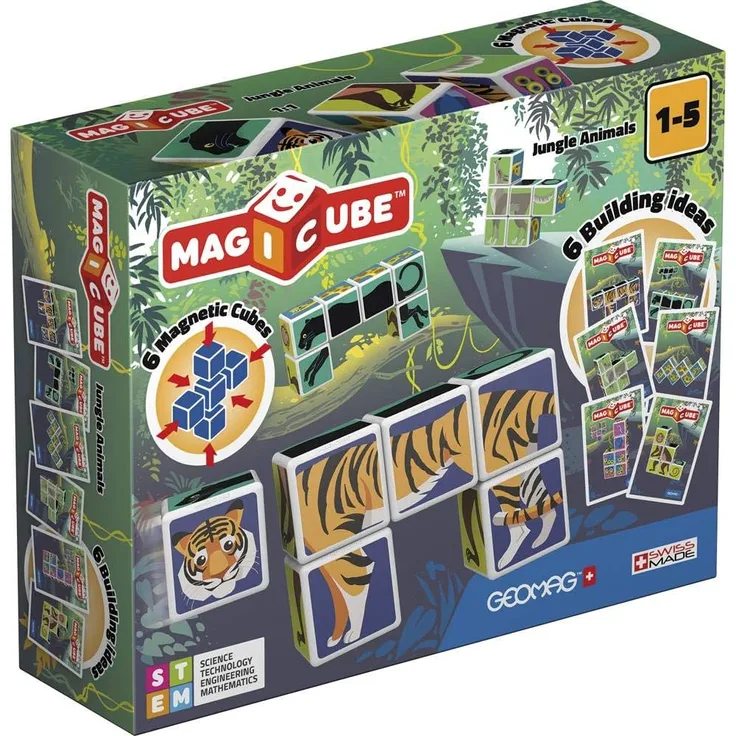 Geomag MagiCube Dschungeltiere junior 12-teilig