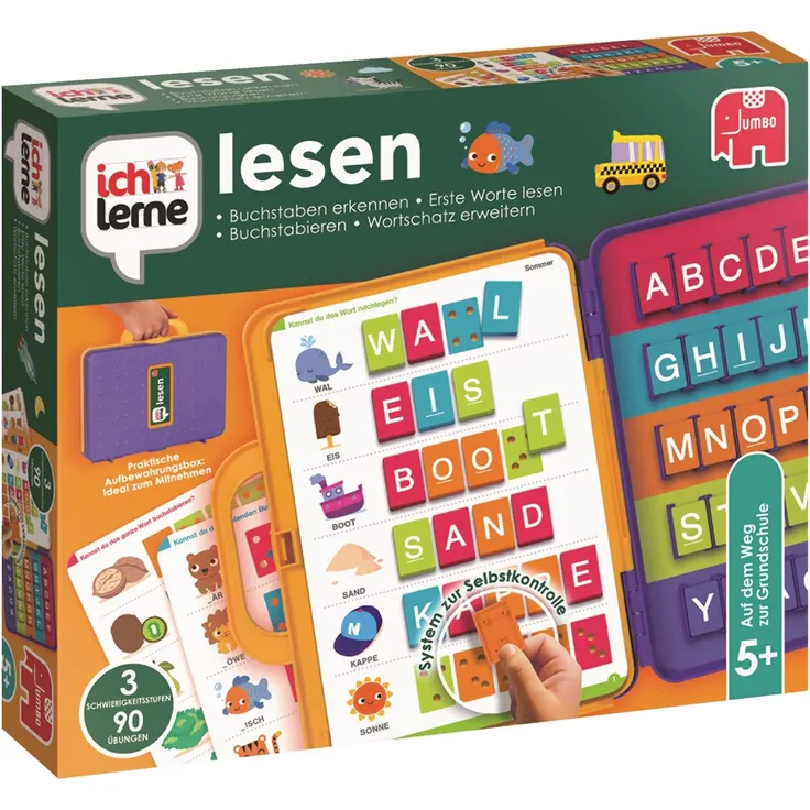 Jumbo Spiele 19565 ich lerne lesen Lernspiel für Kinder, Ab 5 Jahren