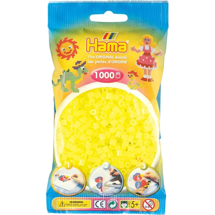 Hama Perlen Neon-Gelb Beutel 1000er