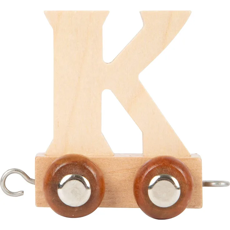 Buchstabenzug | Wunschname zusammenstellen | Holzeisenbahn | EbyReo® Namenszug aus Holz | personalisierbar | auch als Geschenk Set (Buchstabenzug K)