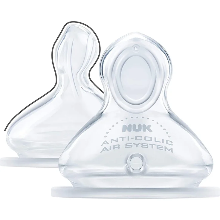 Nuk 10212021 Glas-Babyflasche'New Classic' mit Sauger mittelfein gelocht - farbig sortiert, 240 ml, mehrfarbig – Bild 3