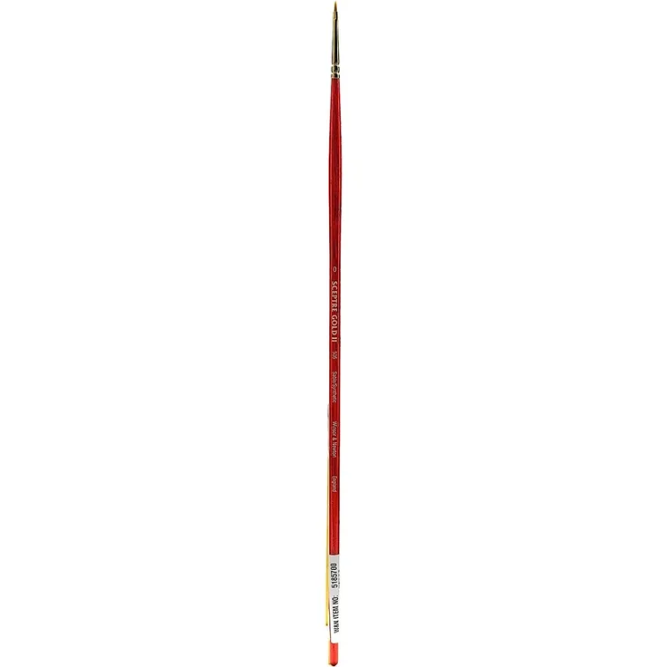 Winsor & Newton Sceptre Gold Pinsel - Serie 505, kurz Flachpinsel / Breitpinsel, langer Stiel - Nr. 0 - 1,5 mm