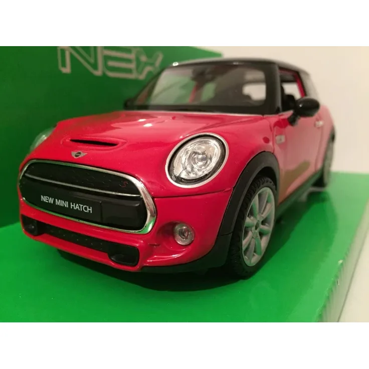 Welly 24058 Mini Cooper S (Hatch) rot/schwarz Maßstab 1:24 Modellauto