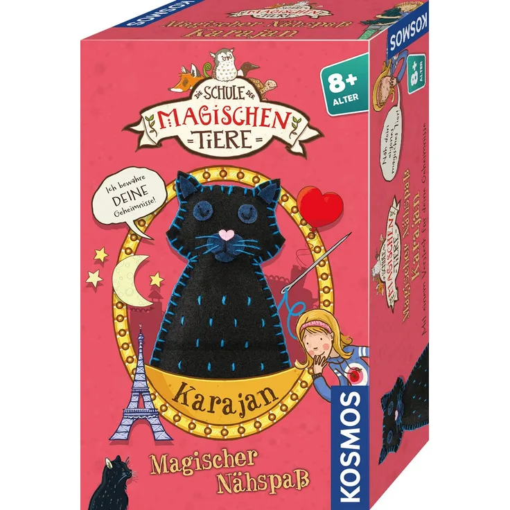 KOSMOS 698942 Die Schule der magischen Tiere - Magischer Nähspaß: Karajan, Nähset mit Filz, Garn, Nadel und Füllung. Für Mädchen und Jungen ab 8 Jahre, Nähen lernen für Kinder, Bastelset, DIY
