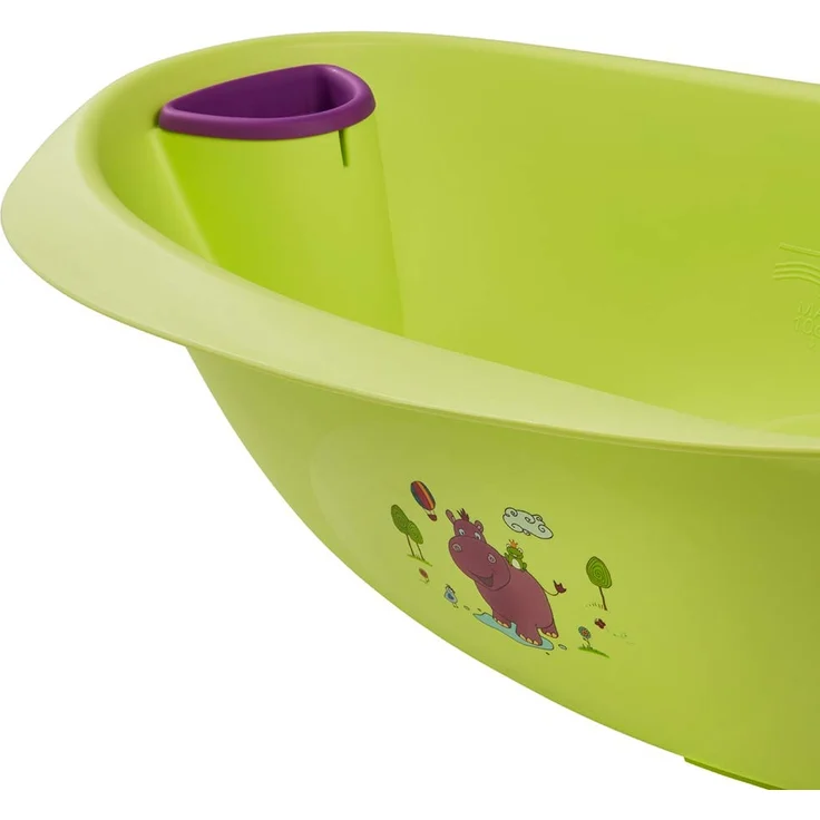 keeeper Hippo Ergonomische Babywanne mit Softgriff, Stöpsel und anatomisch geformten Badesitz, Ab 0 bis ca. 6 Monate, Natalia, Grün – Bild 7