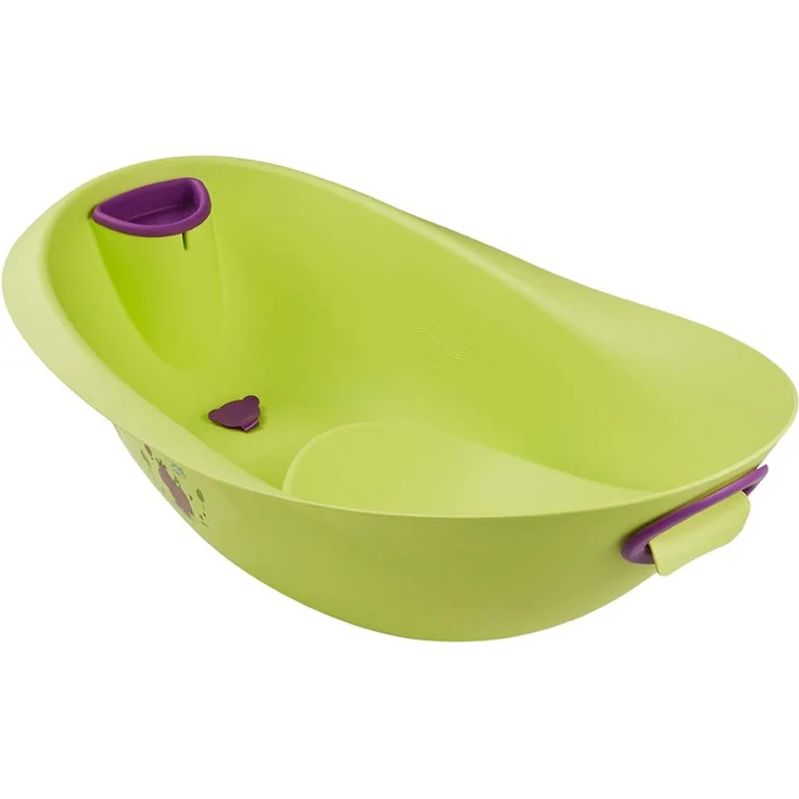 keeeper Hippo Ergonomische Babywanne mit Softgriff, Stöpsel und anatomisch geformten Badesitz, Ab 0 bis ca. 6 Monate, Natalia, Grün – Bild 3