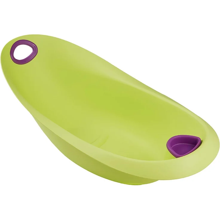 keeeper Hippo Ergonomische Babywanne mit Softgriff, Stöpsel und anatomisch geformten Badesitz, Ab 0 bis ca. 6 Monate, Natalia, Grün – Bild 2