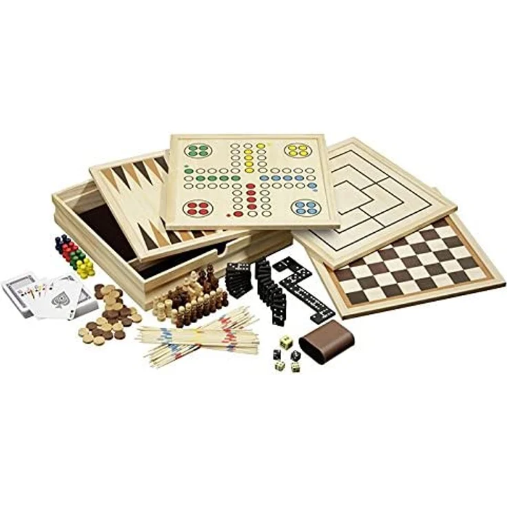 Philos 3098 - Holz-Spielesammlung, medium, mit 10 Spielmöglichkeiten – Bild 1