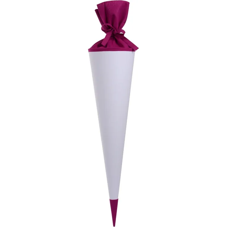 goldbuch 97 846 97846 Bastelschultüte, Rohling zum Selbstgestalten mit Filzverschluss und Filzspitze, Schultüte 70cm, Zuckertüte zur Einschulung, für Einschüler, Schulkinder & Berufsanfänger Weiß / Pink