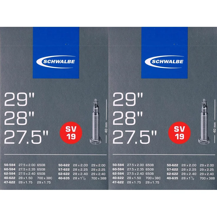 Schwalbe Schlauch SV19 (40/62-584/622/635) - 27,5/28/29x1. 50-2. 40" Zoll SV 40mm Sclaverand – Bild 3