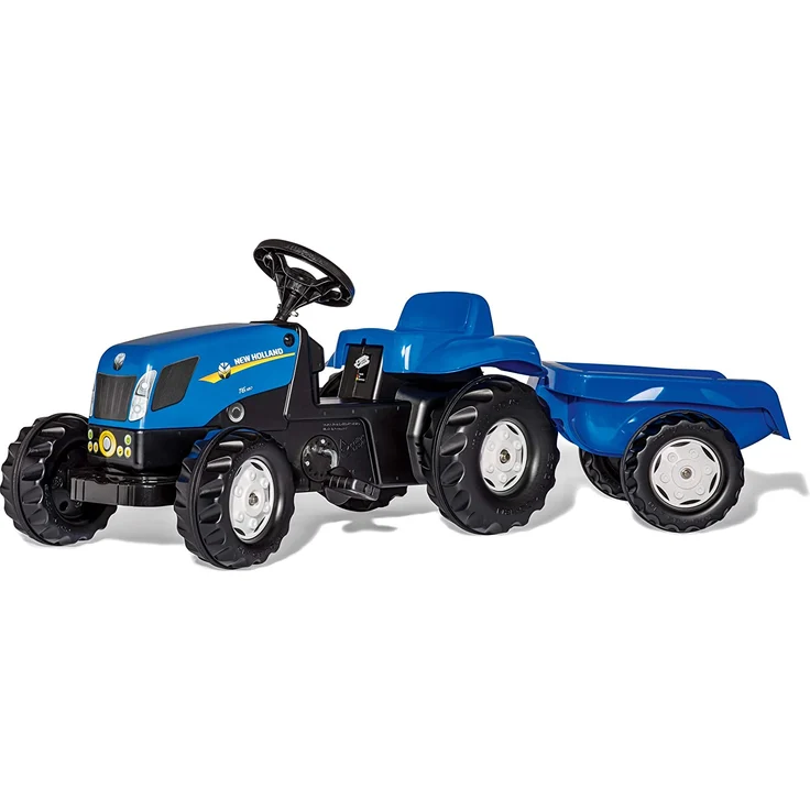 Rolly Toys rollyKid NH T7040 Trettraktor mit Anhänger (für Kinder von 2,5 bis 5 Jahren, Heckkupplung) 013074 – Bild 2