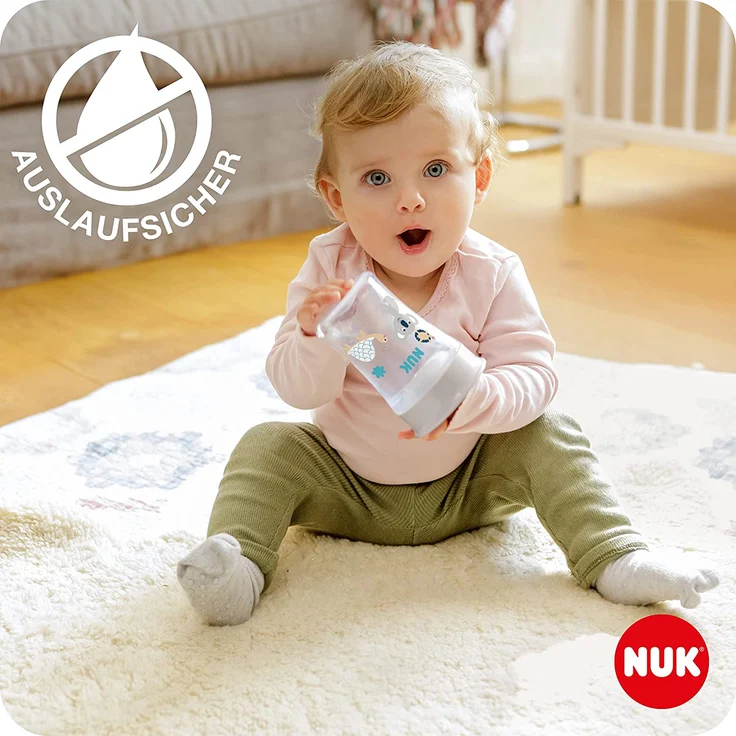 NUK Magic Cup Trinklernbecher | 8+ Monate | 230 ml | auslaufsicherer 360°-Trinkrand | BPA-frei | blau | 2 Stück – Bild 3