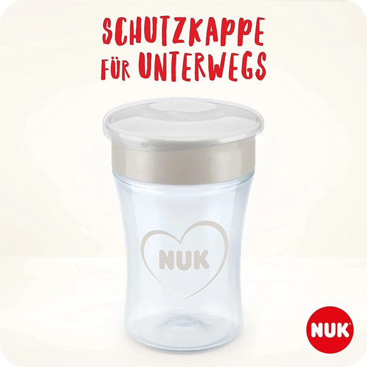 NUK Magic Cup Trinklernbecher | 8+ Monate | 230 ml | auslaufsicherer 360°-Trinkrand | BPA-frei | blau | 2 Stück – Bild 4
