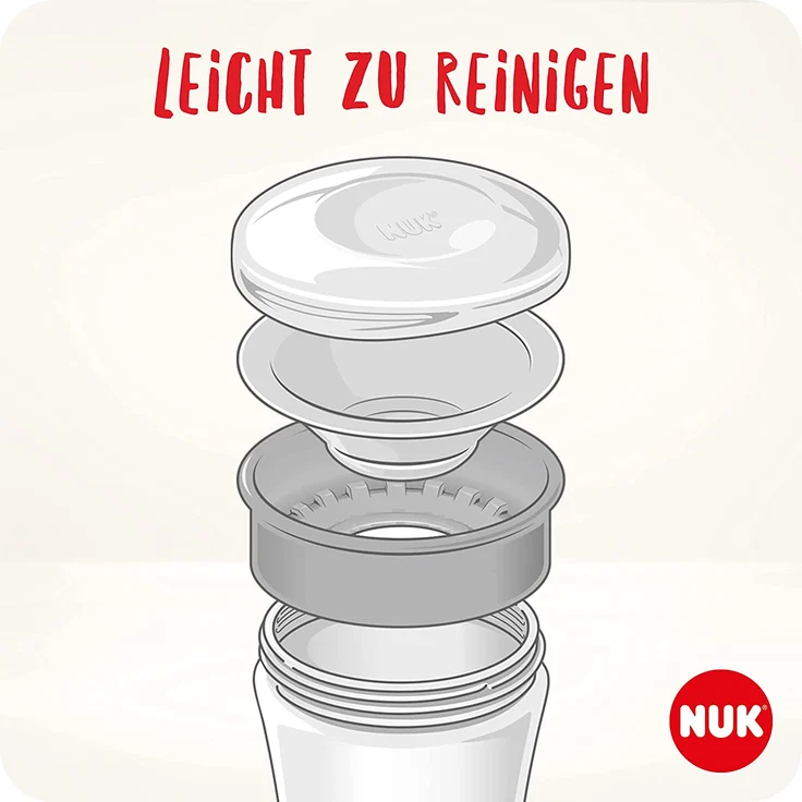 NUK Magic Cup Trinklernbecher | 8+ Monate | 230 ml | auslaufsicherer 360°-Trinkrand | BPA-frei | blau | 2 Stück – Bild 5